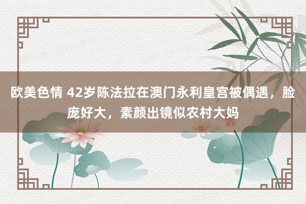 欧美色情 42岁陈法拉在澳门永利皇宫被偶遇，脸庞好大，素颜出镜似农村大妈