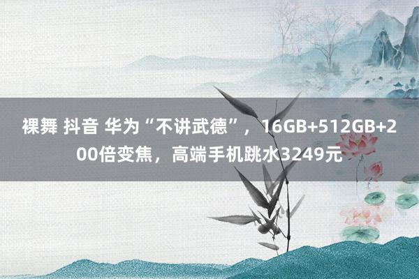 裸舞 抖音 华为“不讲武德”，16GB+512GB+200倍变焦，高端手机跳水3249元