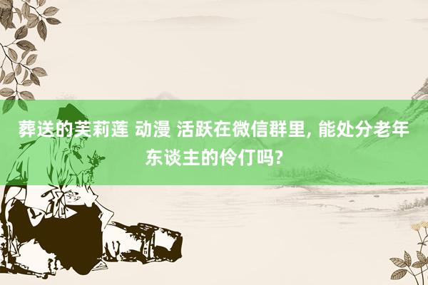 葬送的芙莉莲 动漫 活跃在微信群里, 能处分老年东谈主的伶仃吗?