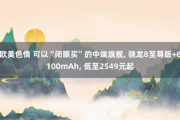 欧美色情 可以“闭眼买”的中端旗舰， 骁龙8至尊版+6100mAh， 低至2549元起