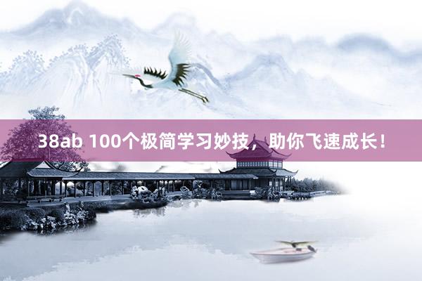 38ab 100个极简学习妙技，助你飞速成长！