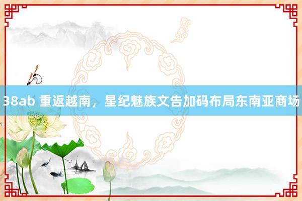 38ab 重返越南，星纪魅族文告加码布局东南亚商场